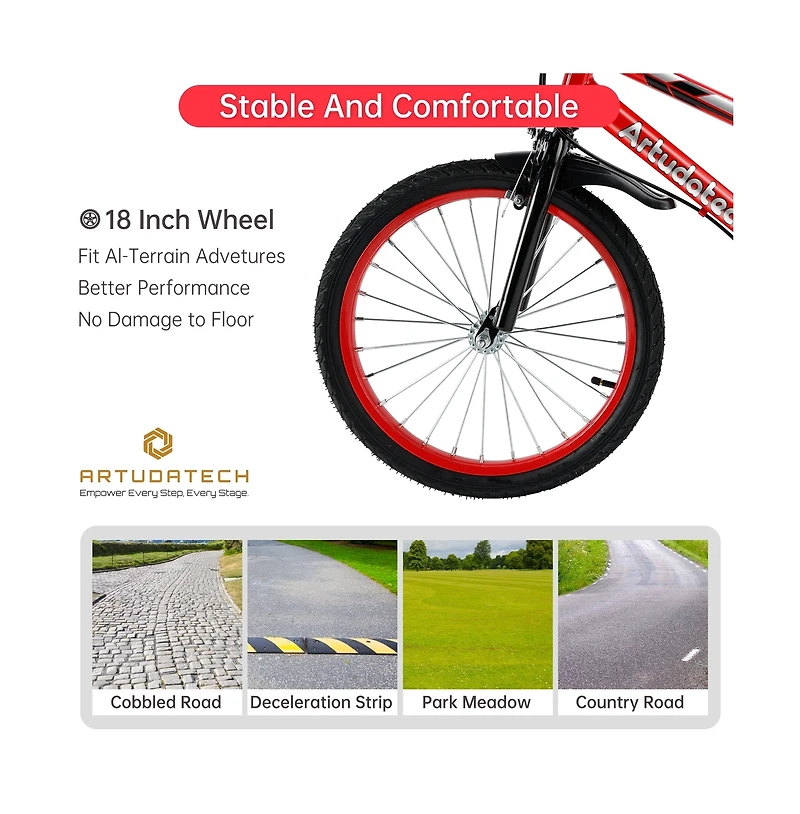 Artudatech Inch Kids Bike with Glowing Training Wheels