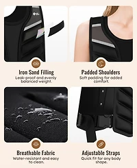 15LB Weighted Vest with Adjustable Buckle for Training, Running, and Fitness