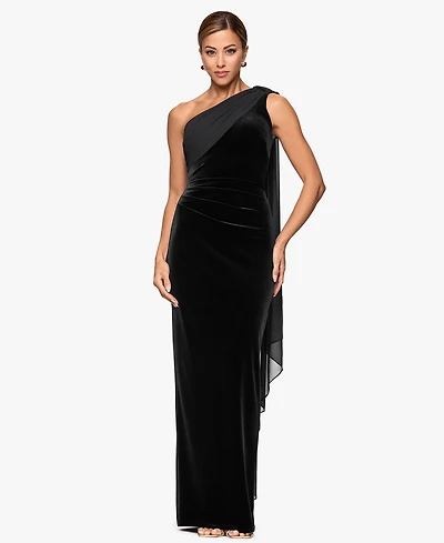 Xscape Women's One Shoulder Maxi Dress