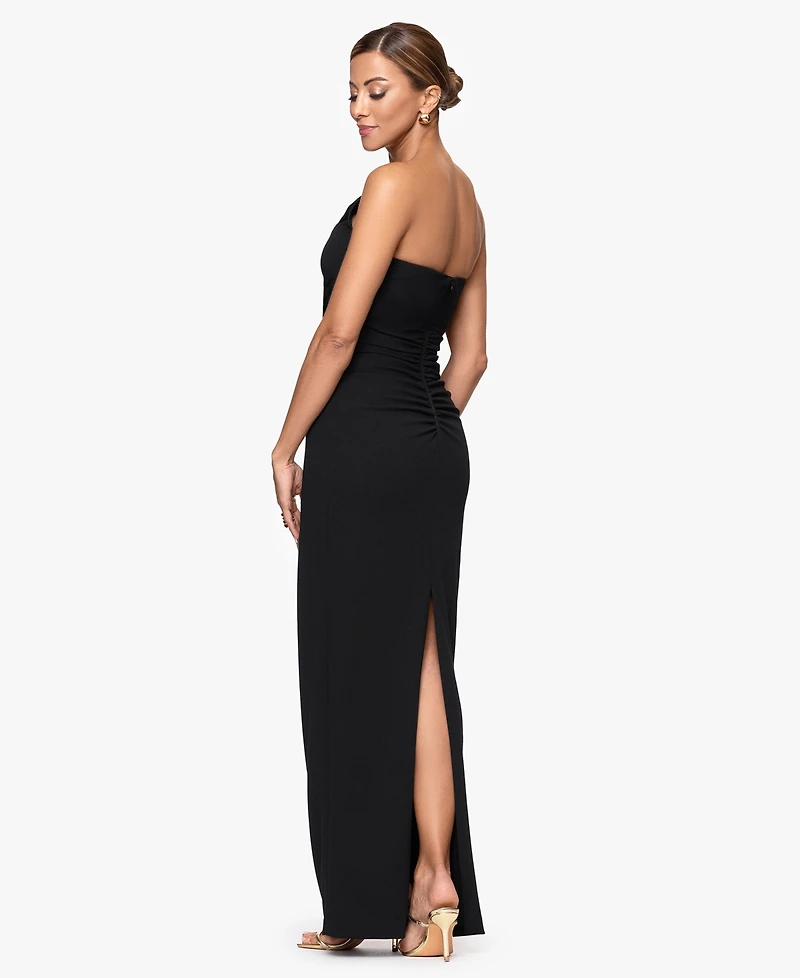 Xscape Women's Asymmetric Neck Maxi Dress