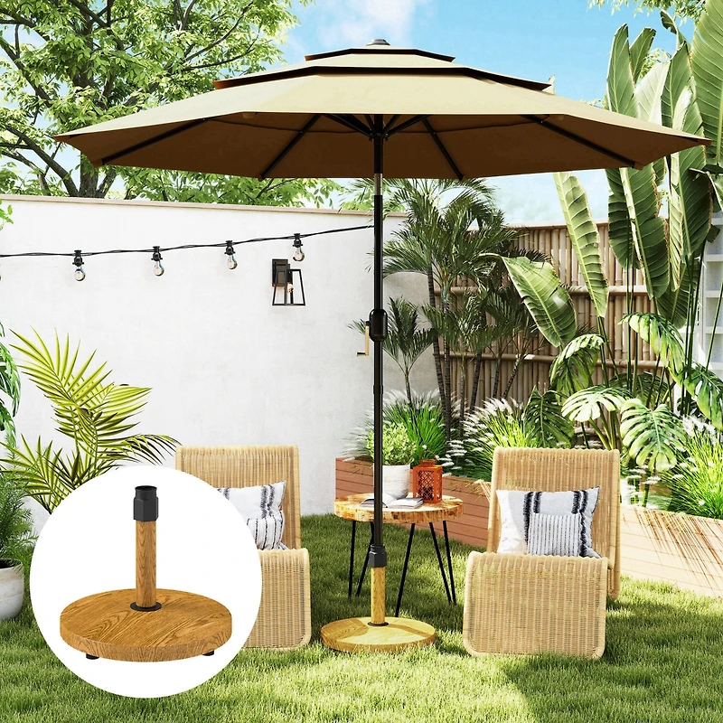 Outsunny Patio Umbrella Base Outdoor Umbrella Base with Wheels,