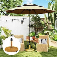 Outsunny Patio Umbrella Base Outdoor Umbrella Base with Wheels,