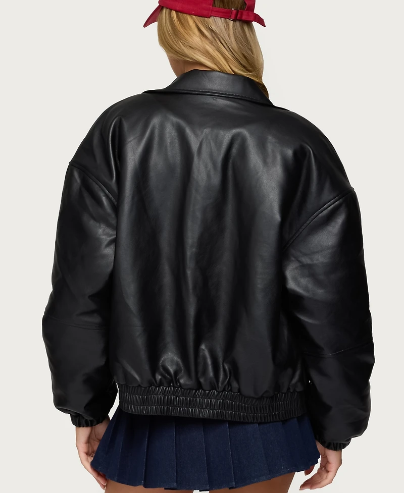 Women's Halley faux leather bomber jacket