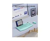 Wireless Keyboard And Mouse Combo - Full - Sized Keyboard With Wrist Rest, Phone Holder, 2.4GHz Cordless Keyboard Mouse Computer, Laptop