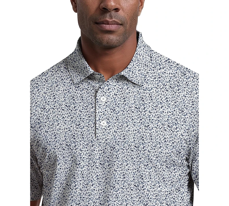 Pga Tour Men's Micro-Floral Polo Shirt