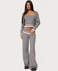 Edikted Women's Kaliya Stripey Fold Over Knit Pants