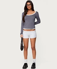 Edikted Women's Orella Contrast Layered Long Sleeve Top