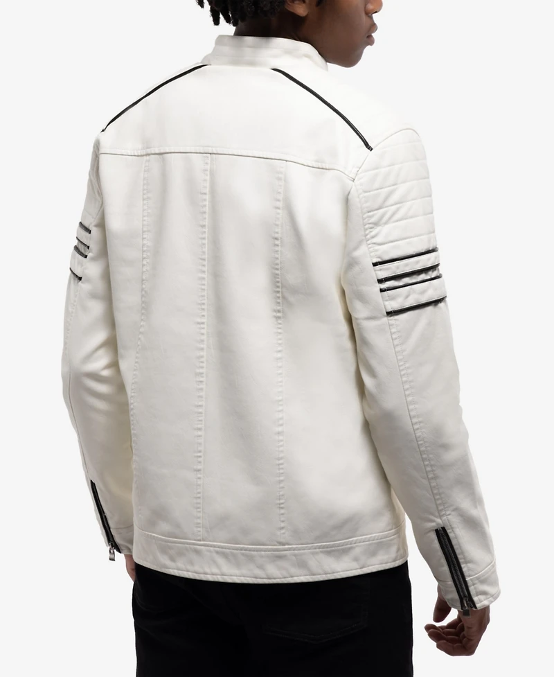 Xray Men's Pu Jacket With Faux Shearling Lining