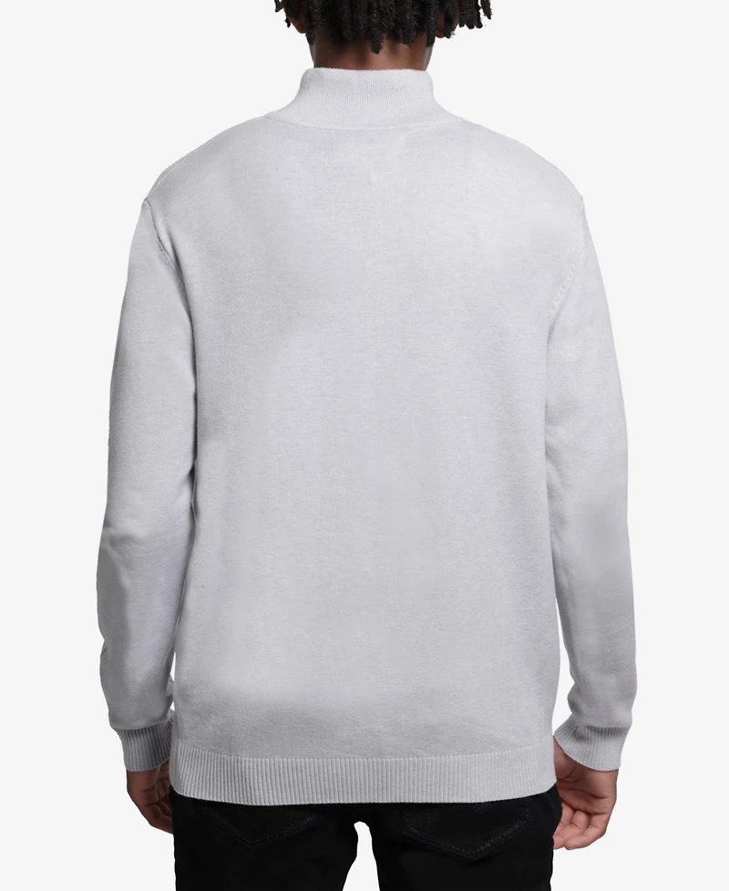 X Ray Men's Quarter Zip Mock Neck Sweater