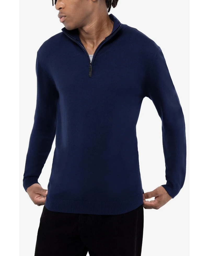 X Ray Men's Quarter Zip Mock Neck Sweater