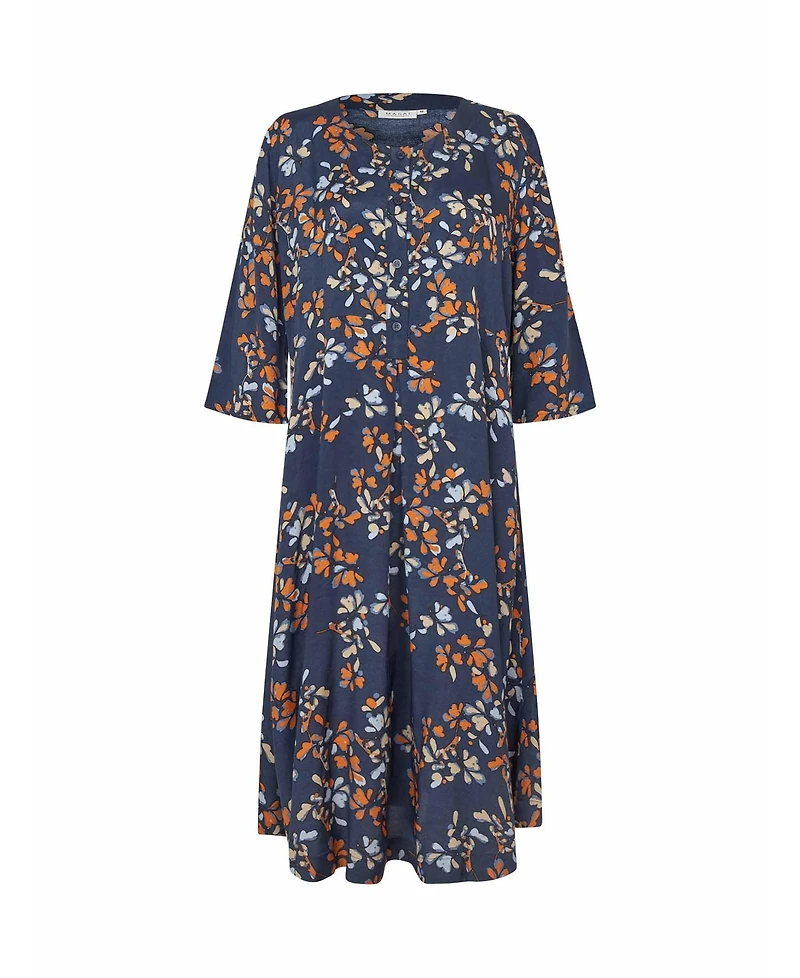 MaNymari Round Neck 3/4 Sleeve Dress