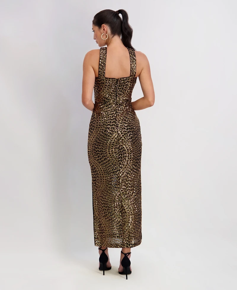Siena Women's Sequined Halter Dress