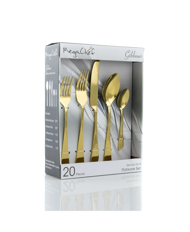 MegaChef Gibbous 20 Piece Flatware Utensil Set