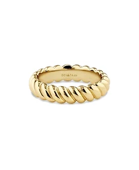 Devata Rope Band Ring Gold Plated Sterling Silver, 8