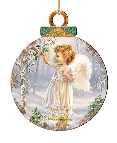 Designocracy Woodland Angel Bird Holiday Ornament