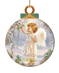 Designocracy Woodland Angel Bird Holiday Ornament