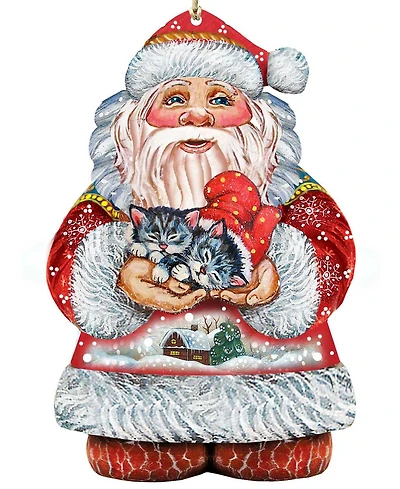 Designocracy Kitten Holiday Santa Christmas Ornament