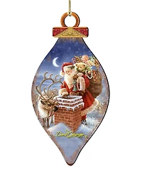 Designocracy Faithful Friends Santa Wooden Ornament
