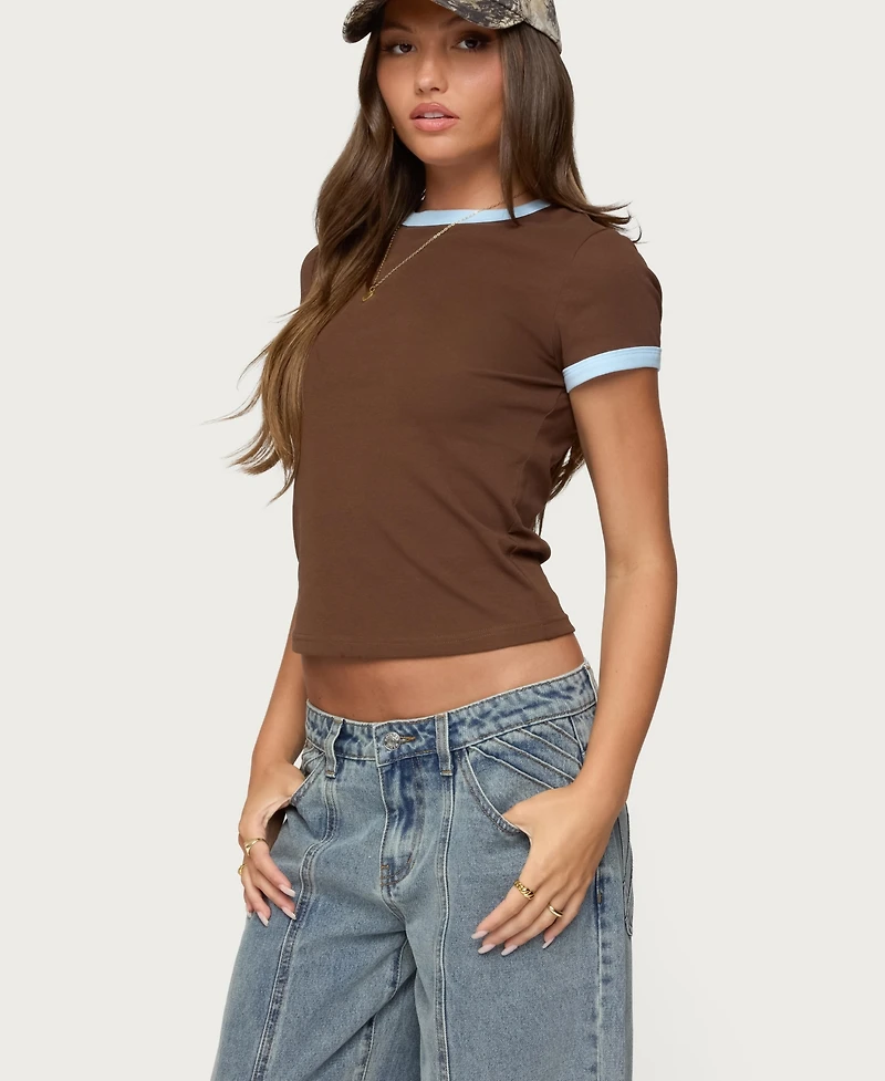 Edikted Women's Zeke Contrast T Shirt