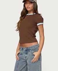 Edikted Women's Zeke Contrast T Shirt