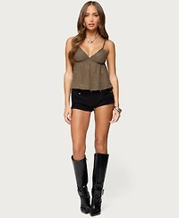 Edikted Women's Raia Beaded Babydoll Top