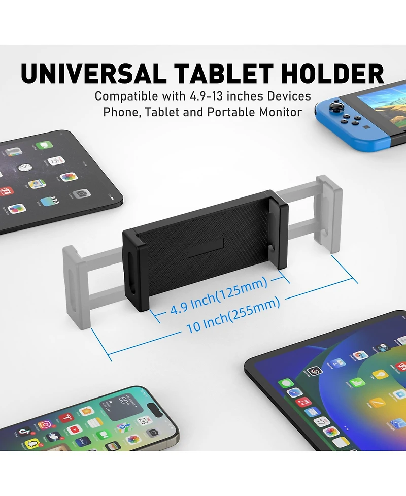 Urmust Tablet Wall Mount Holder for iPad, 360°Rotation Adjustable Tablet Stand Holder with Aluminum Extendable Arm, for All 4.7-13" Phones &
