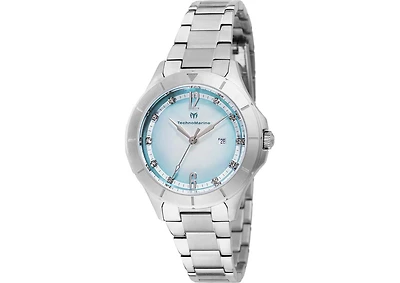 Technomarine Women's Tm-826000 Luna Quartz White, Blue Dial Watch