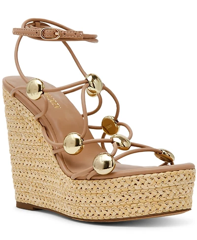 Steve Madden Women's Oaklie Studded Strappy Wedge Sandals