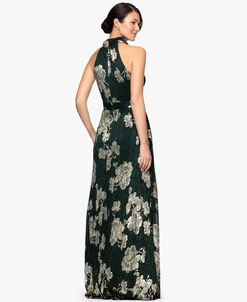 Betsy & Adam Petite Halter Sleeveless Dress