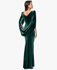 B&A By Betsy and Adam Petite Long Drape Back Dress