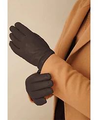 Women`s extra long Premium Lamb Leather Touchscreen Gloves "Lola Long" Cashmere Lining