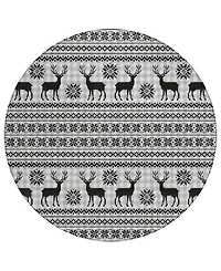 Addison Holiday Washable Indoor/Outdoor ACN1820 8'x8' Round Area Rug