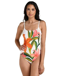 La Blanca Women's Jungle Blossoms Lingerie Mio One Piece Swimsuit