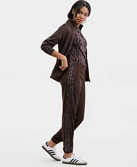 adidas Women's Three Stripes Leopard Print Track Pants