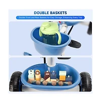 Artudatech Baby Push Trike Toddler Tricycle Boys and Girls Kids Tricycle with Push Handle