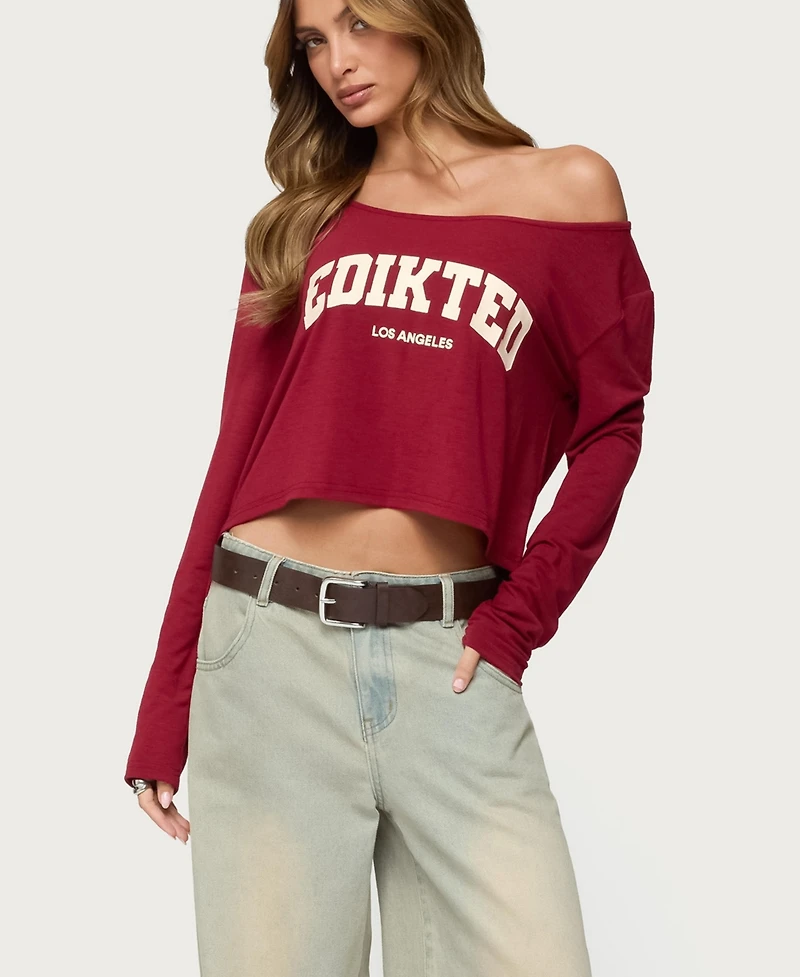 Edikted Womens La Babe Off Shoulder Top