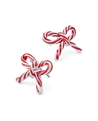 Betsey Johnson Red Santa Baby Candy Cane Stud Earrings