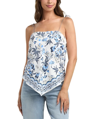 Bcx Women's Resort Printed Tie Scarf Top