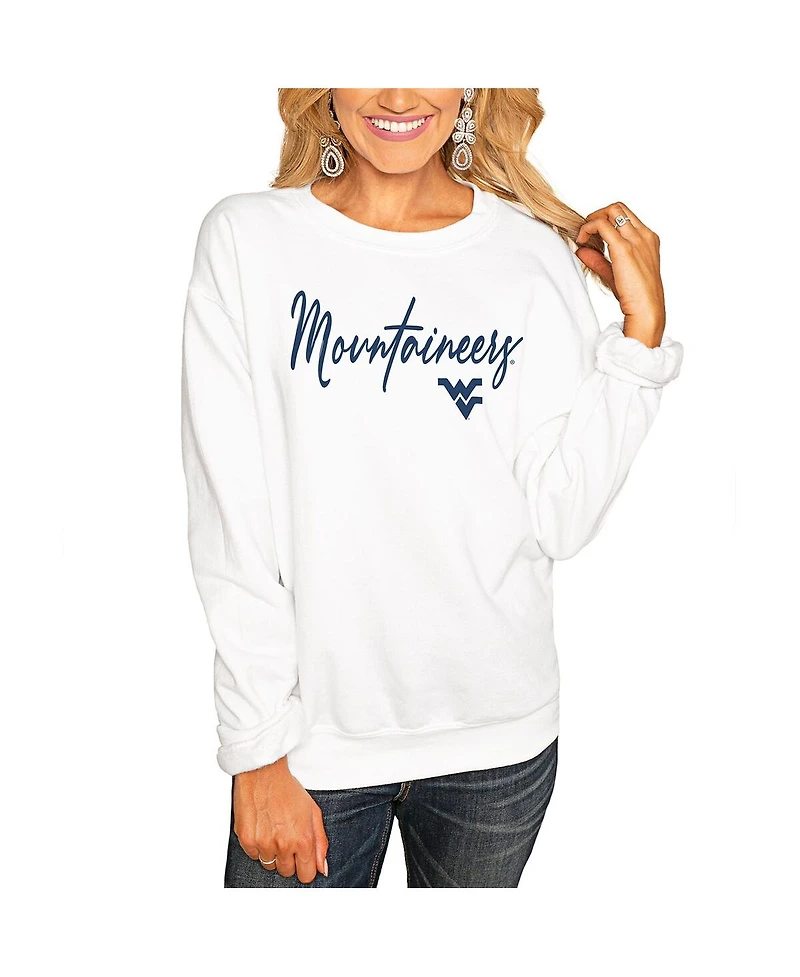 Gameday Couture Women's White West Virginia Mountaineers Win the Day Pullover Sweatshirt