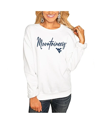 Gameday Couture Women's White West Virginia Mountaineers Win the Day Pullover Sweatshirt