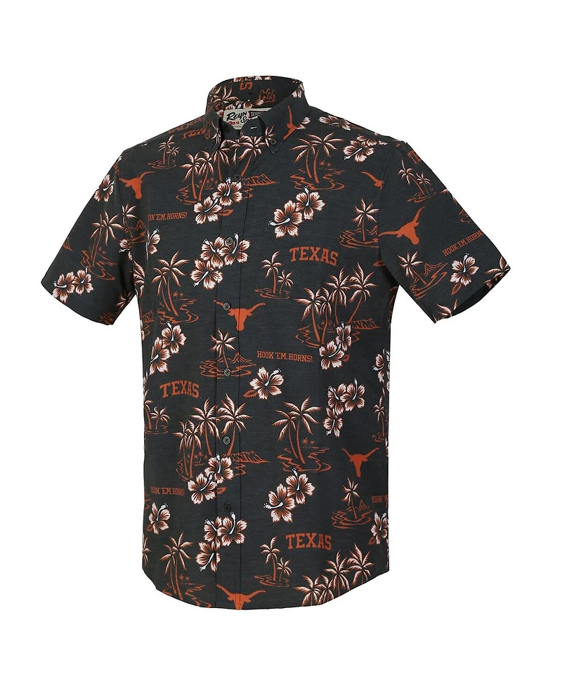 Reyn Spooner Men's Black Texas Longhorns Kekai Classic Tri-Blend Button-Down Shirt