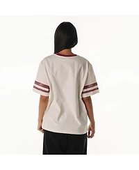 The Wild Collective Women's Cream Washington Commanders Vintage Drop Shoulder Oversized Boyfriend T-Shirt