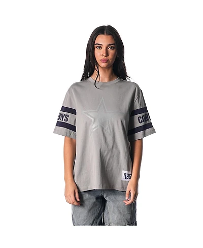 The Wild Collective Women's Black Dallas Cowboys Drop Shoulder T-Shirt