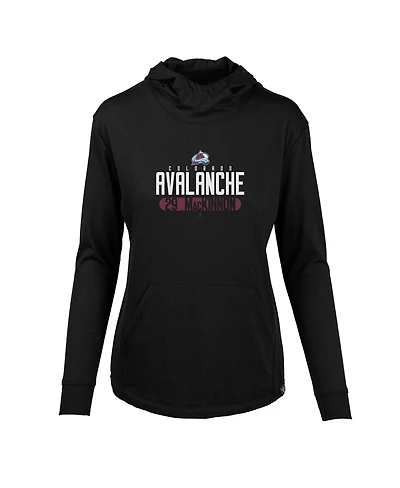 LevelWear Women's Nathan MacKinnon Black Colorado Avalanche Vivid Tracer Name Number Pullover Hoodie