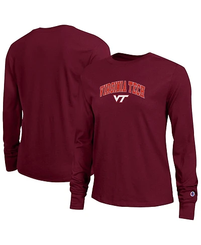 Champion Women's Maroon Virginia Tech Hokies Arch Over Logo Long Sleeve T-Shirt
