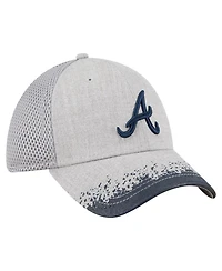 New Era Men's Gray Atlanta Braves Visor Paint Splatter 39THIRTY Flex Hat