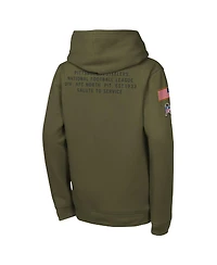 Nike Big Boys and Girls Olive Pittsburgh Steelers 2025 Salute to Service Club Fleece Hoodie