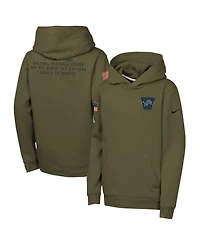 Nike Big Boys and Girls Olive Detroit Lions 2025 Salute to Service Club Fleece Hoodie
