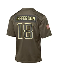 Nike Big Boys and Girls Justin Jefferson Olive Minnesota Vikings 2025 Salute to Service Game Jersey