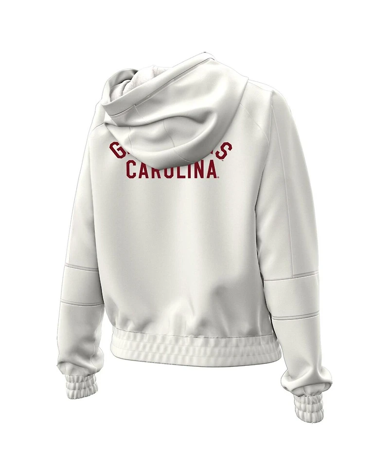 Under Armour Women's Natural South Carolina Gamecocks Gameday Rival Fleece Full-Zip Cropped Hoodie